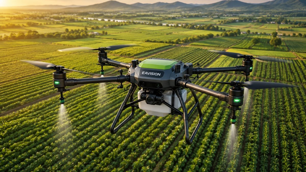 EAVision J150 Curi Perhatian di Agrishow 2026: Drone Sprayer untuk Lahan Berkontur